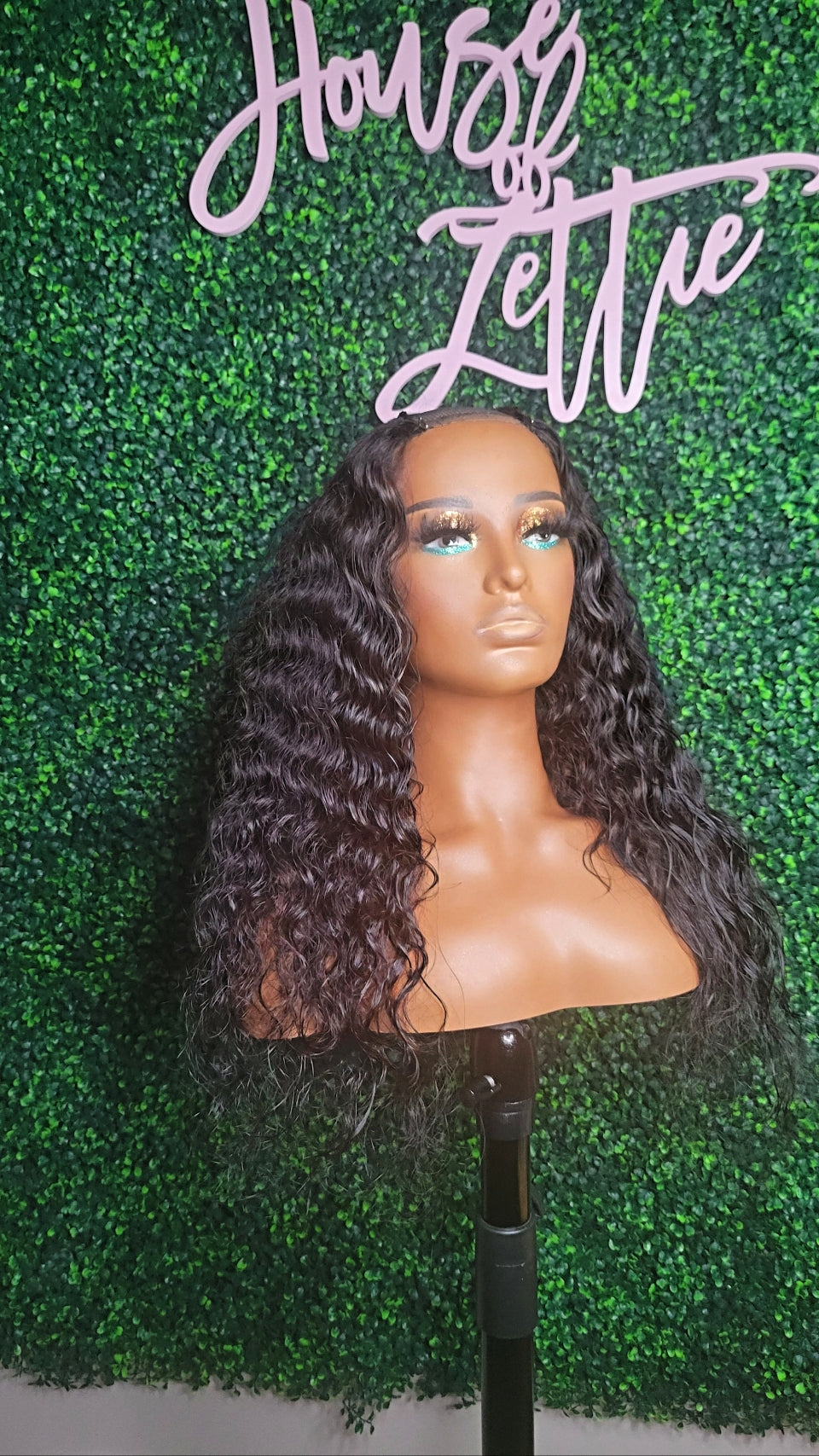 Green u part wig best sale